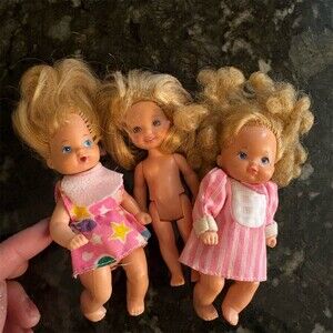 Vintage Mattel Barbie Heart Sunshine Family Small Dolls Lot 2 + Vintage Kelly
